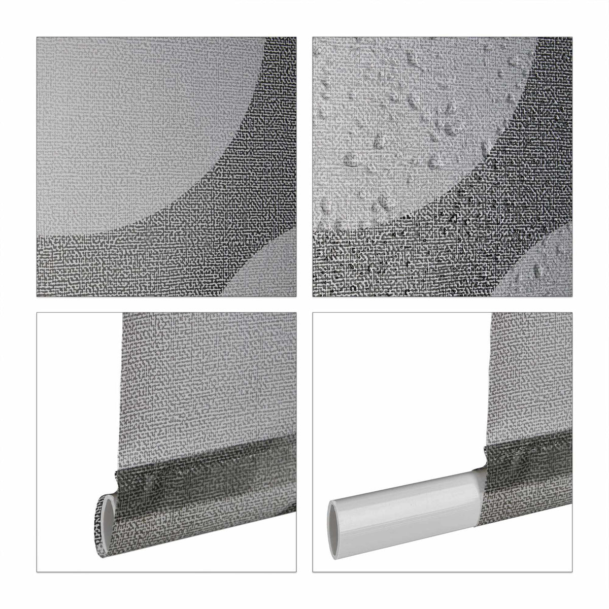 Shower curtain gray dots