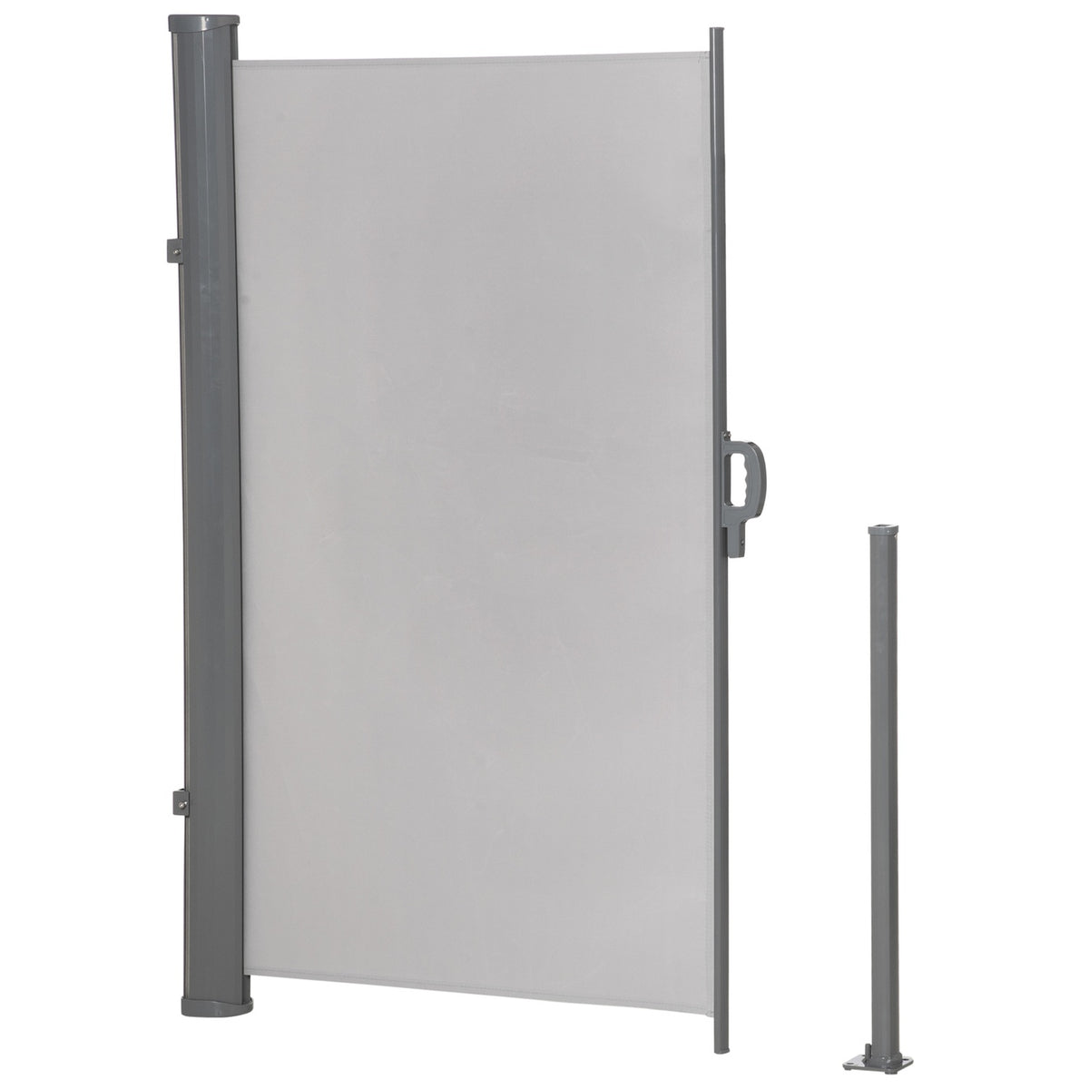Side Awning 300X160Cm Privacy And Sun Protection, Side Roller Blind For Balcony And Terrace, Uv50+ Polyester, Grey