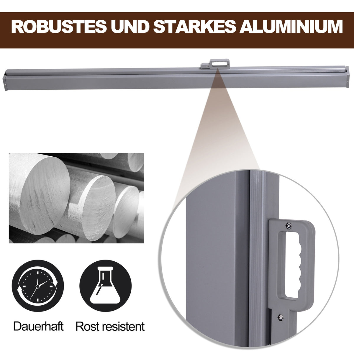 Side Awning, Privacy And Sun Protection, Side Blind, Polyester, Grey, 3 X 1.6 M