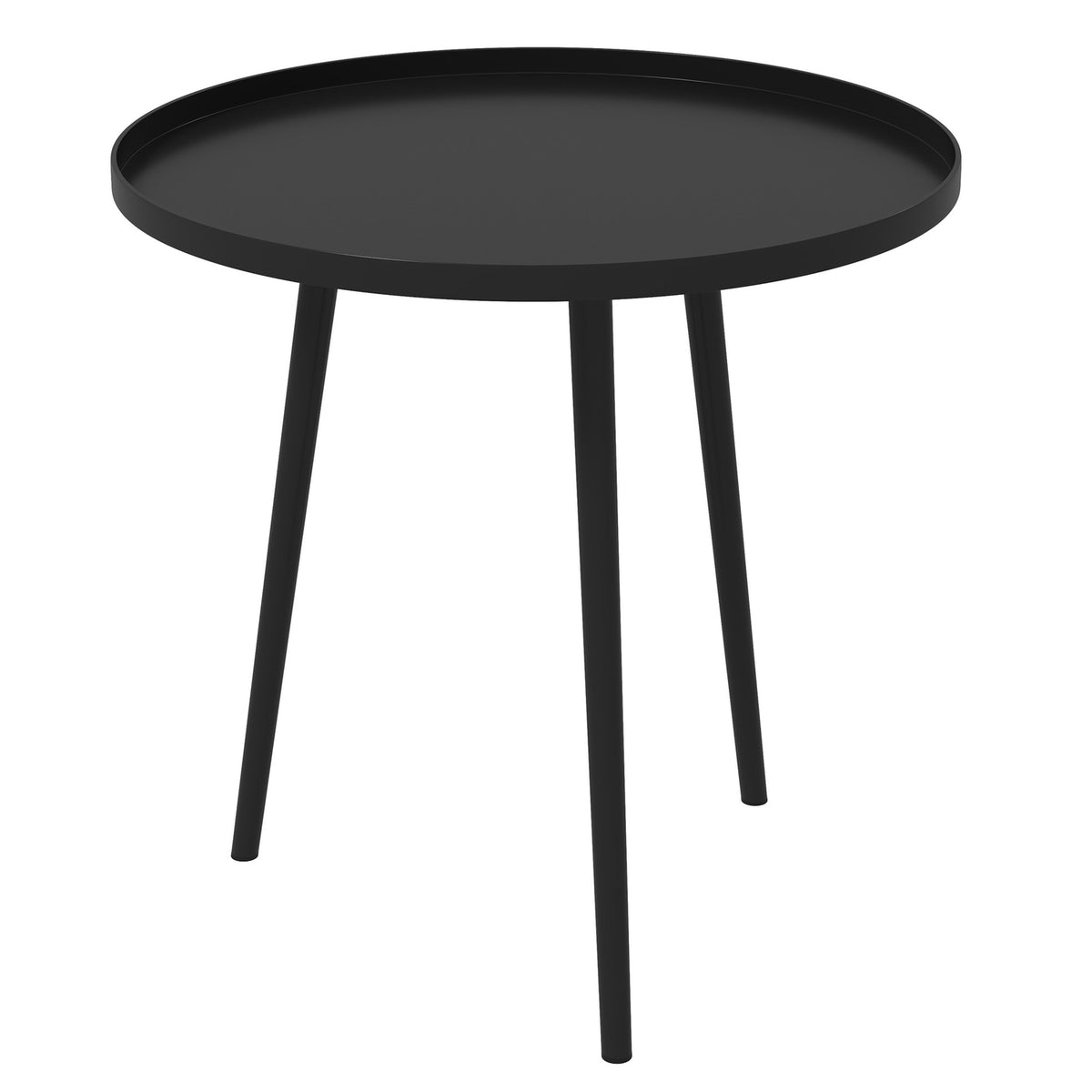 Side Table, Coffee Table, Garden Table, Patio Table For Garden, Balcony, Steel, Black, 40 X 40 X 50 Cm