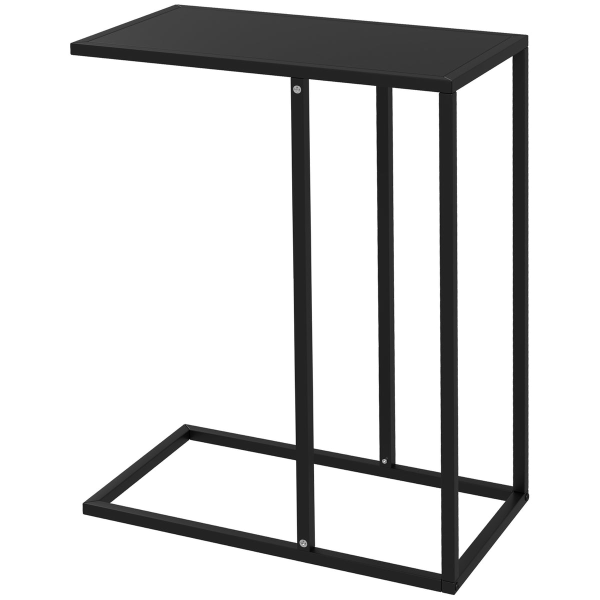 Side Table Coffee Table In C Shape Sofa Table Bedside Table With Steel Frame Laptop Table For Bedroom Office Black