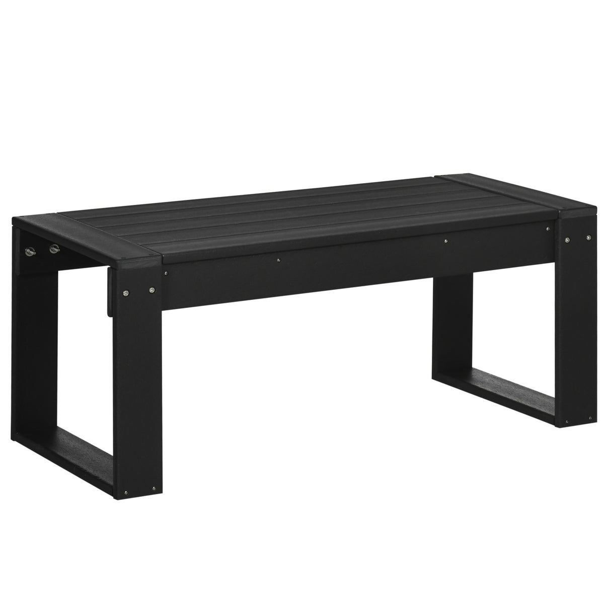Side Table Garden Table, Coffee Table In Wood Look, Rectangular, For Balcony, Garden, Terrace, Hdpe, Black, 95X42X40Cm