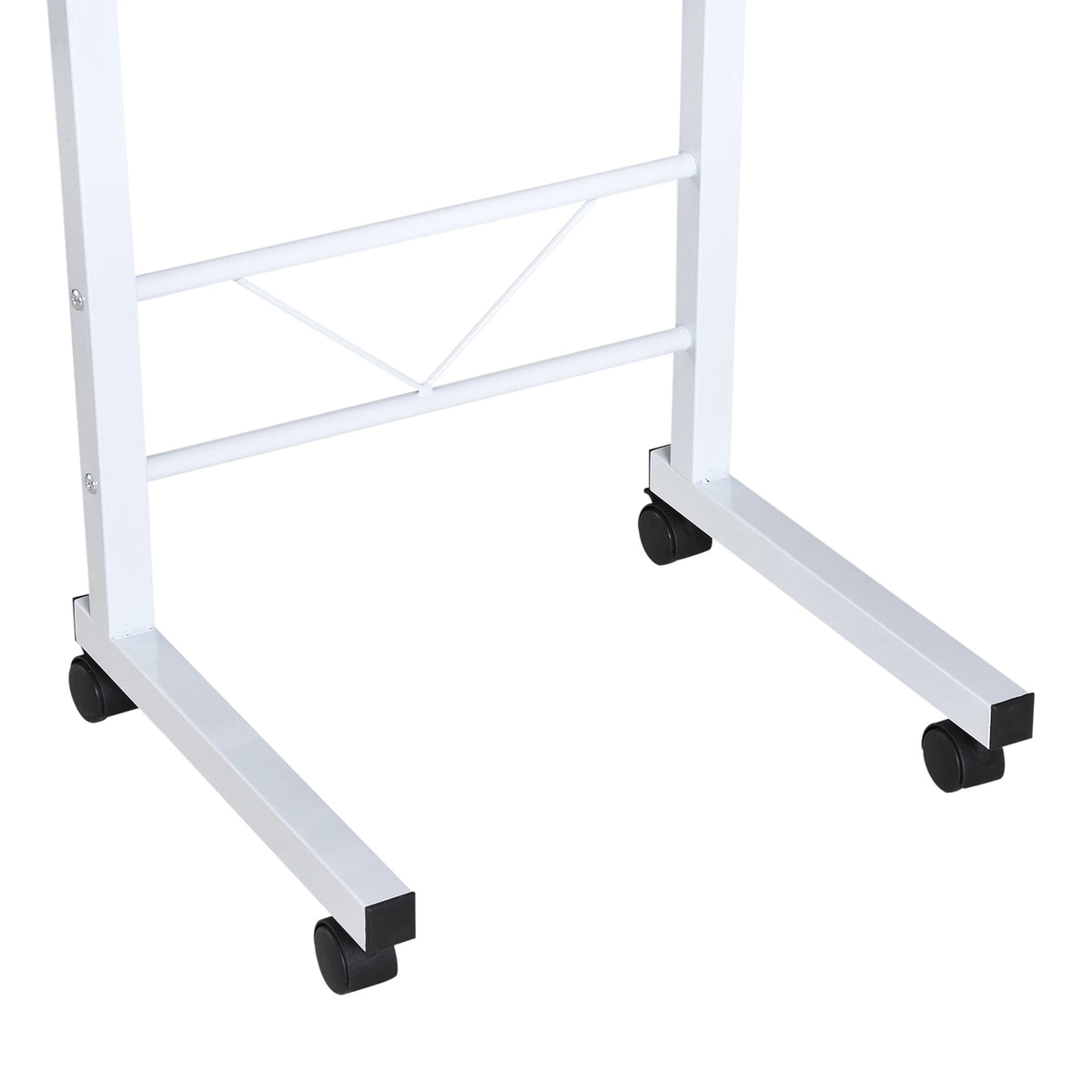 Side Table Height Adjustable Coffee Table Mobile End Desk Wheels Brakes C-Table Chipboard Steel Multicolored