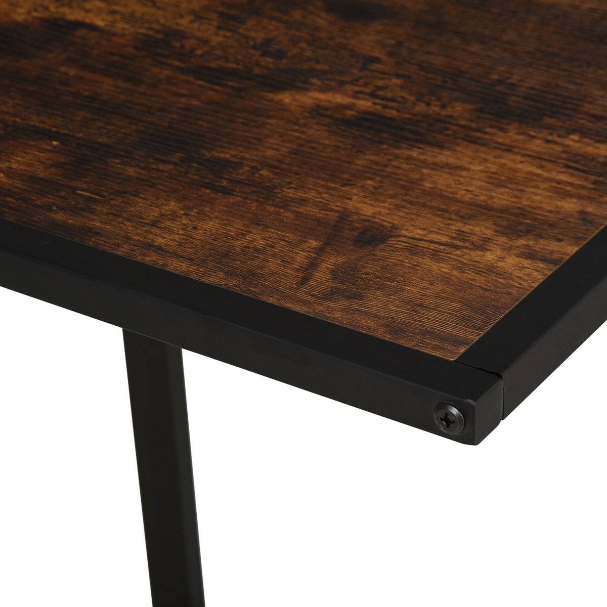 Side Table In C-Shape Coffee Table Coffee Table Standing Table Metal Mdf Rustic Brown 40.6 X 50.8 X 64.2 Cm