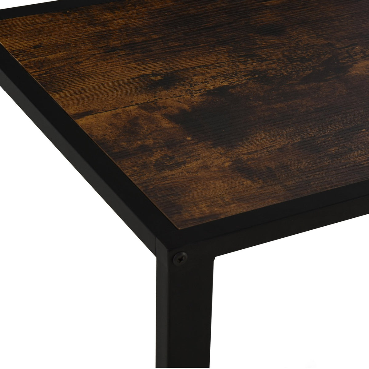 Side Table In C-Shape Coffee Table Coffee Table Standing Table Metal Mdf Rustic Brown 40.6 X 50.8 X 64.2 Cm