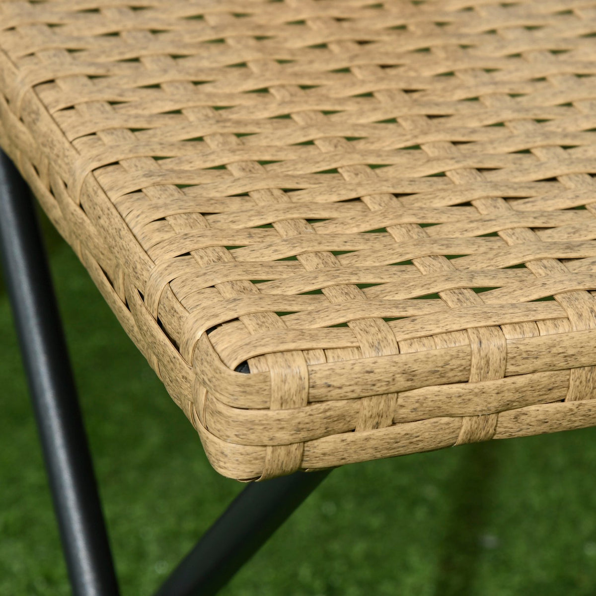 Side Table Polyrattan Folding Garden Table Coffee Table Balcony Table Folding Table Metal Natural 40X40X40Cm