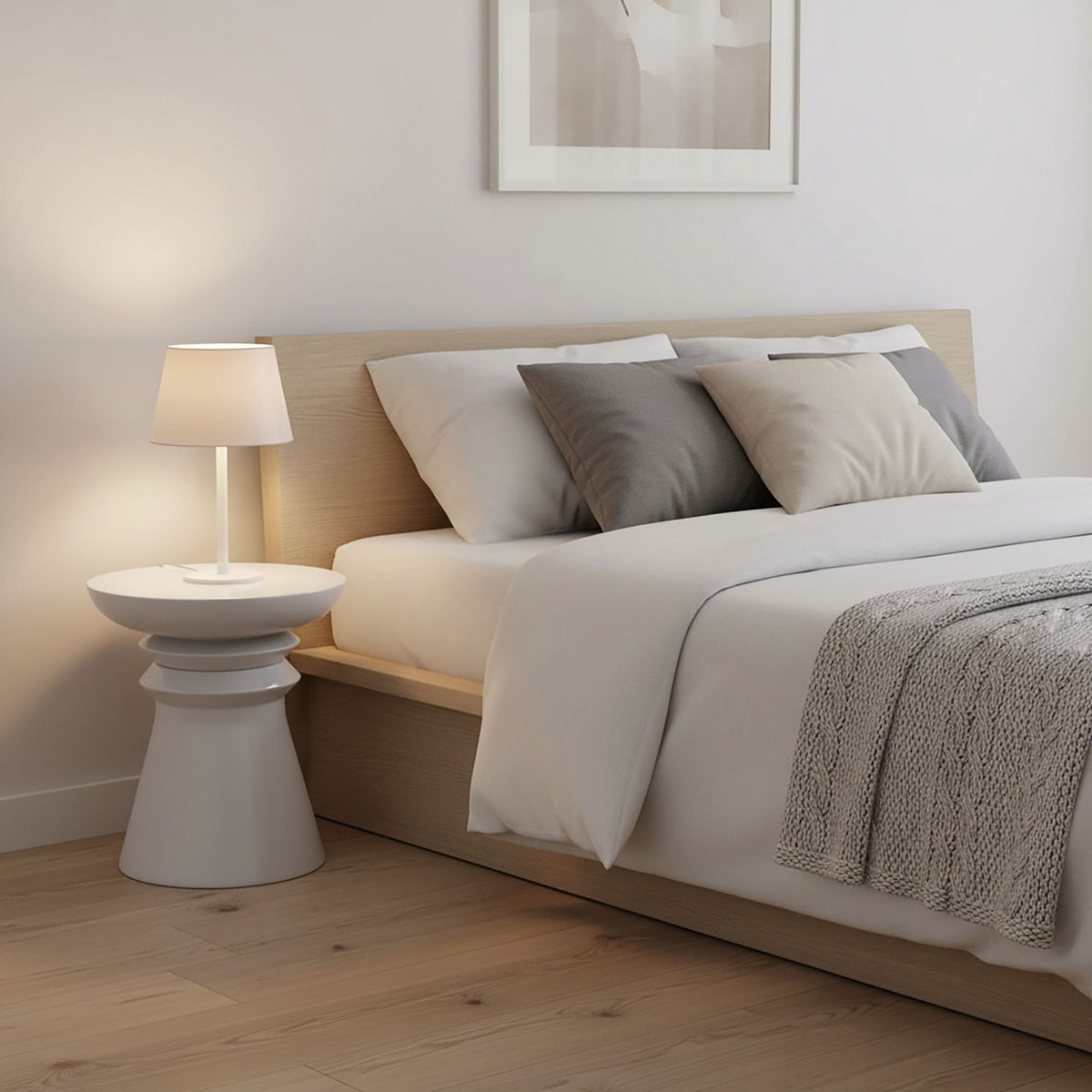 Side Table & Stool, Chess-Piece Design, Versatile Use