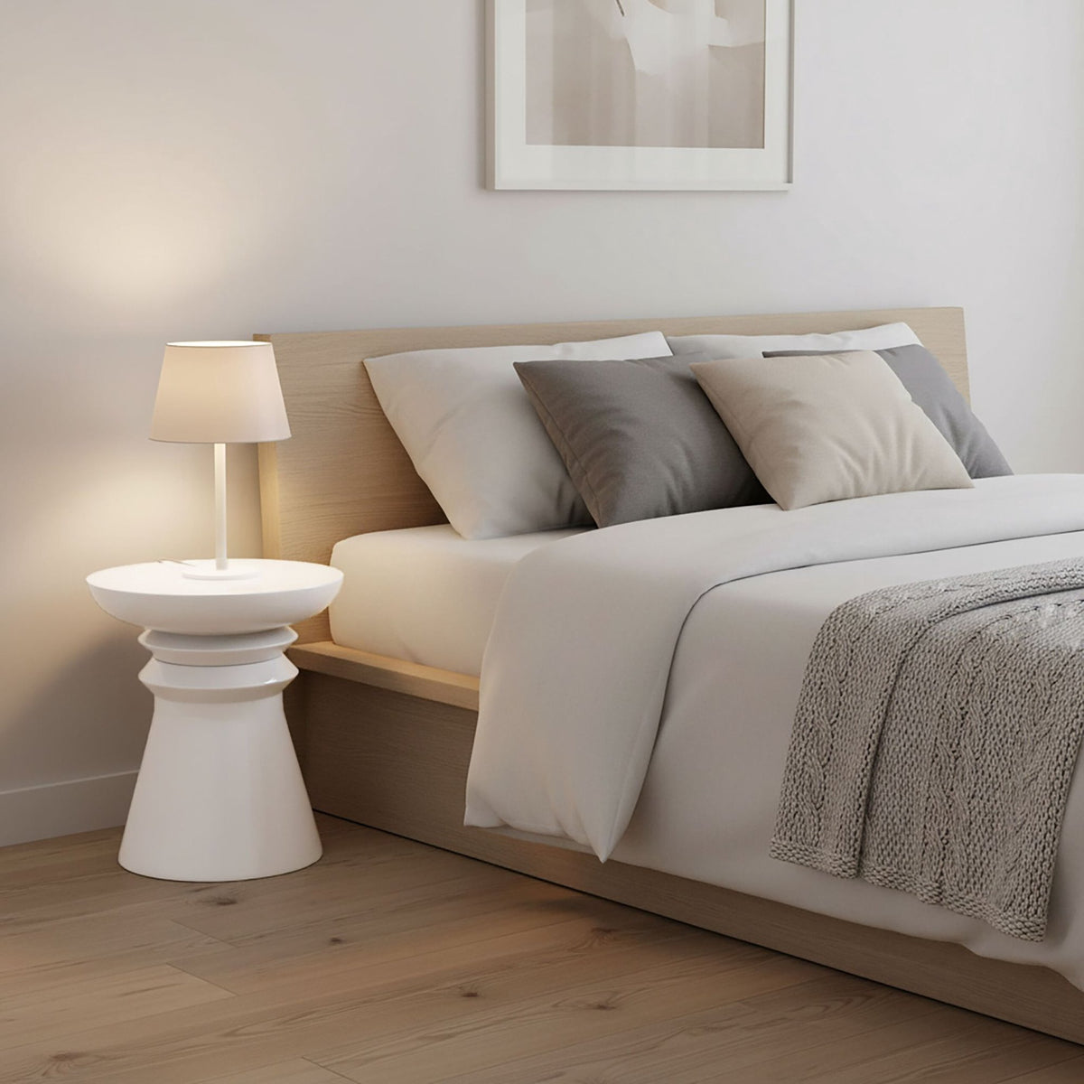 Side Table & Stool, Chess-Piece Silhouette Design