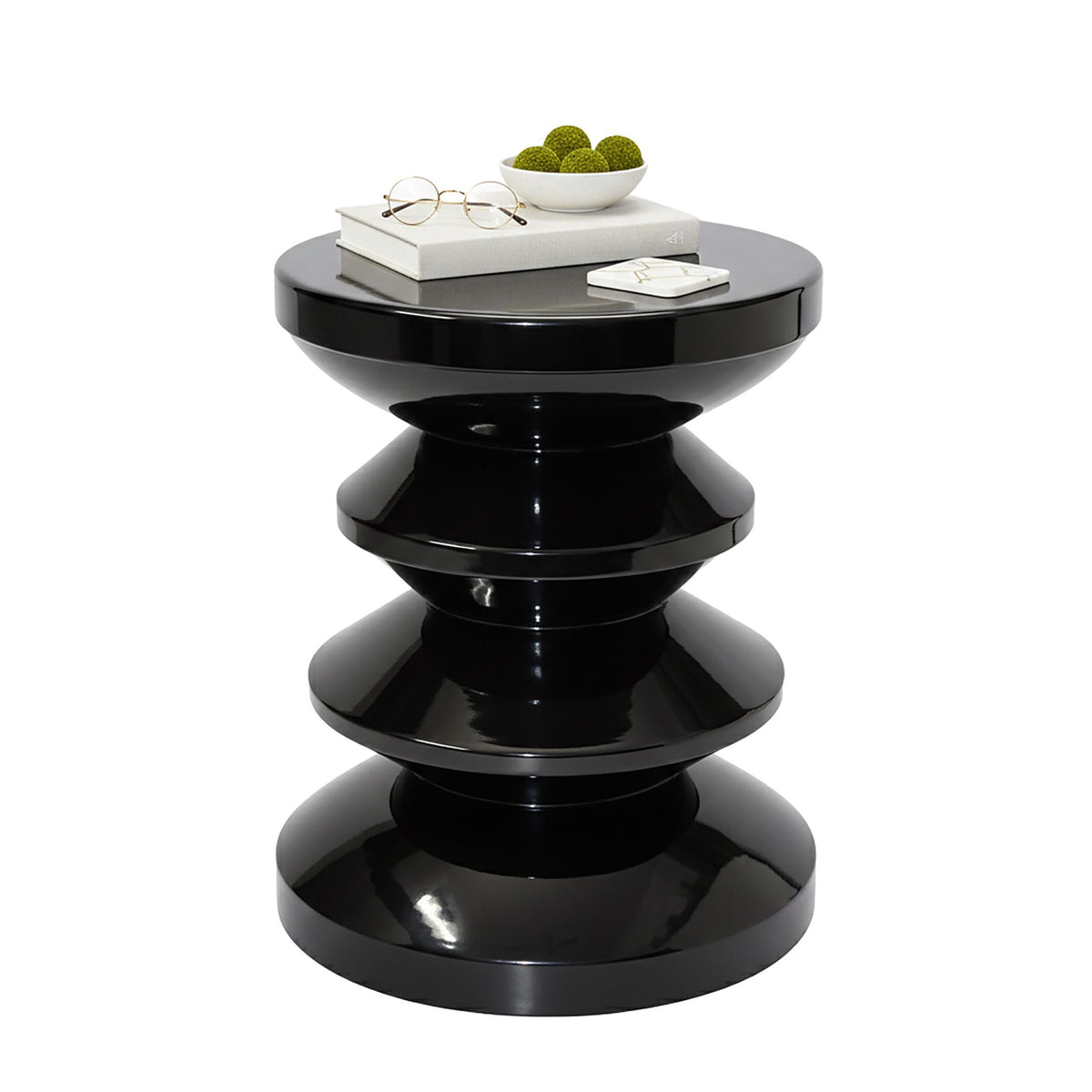 Side Table & Stool – Zigzag Design, Space Age Style