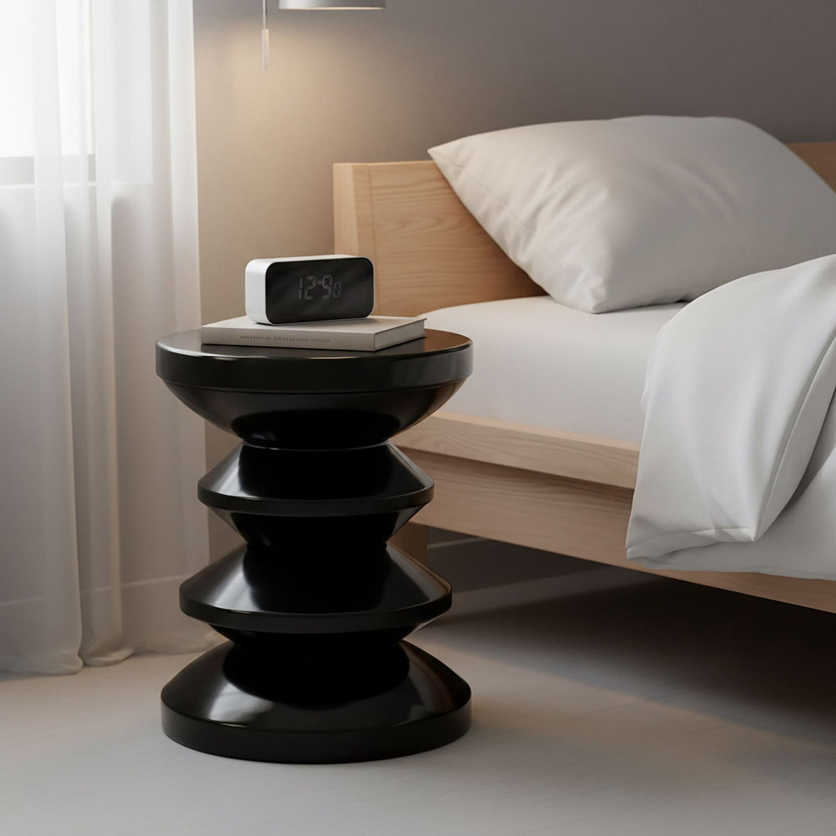 Side Table & Stool – Zigzag Design, Space Age Style