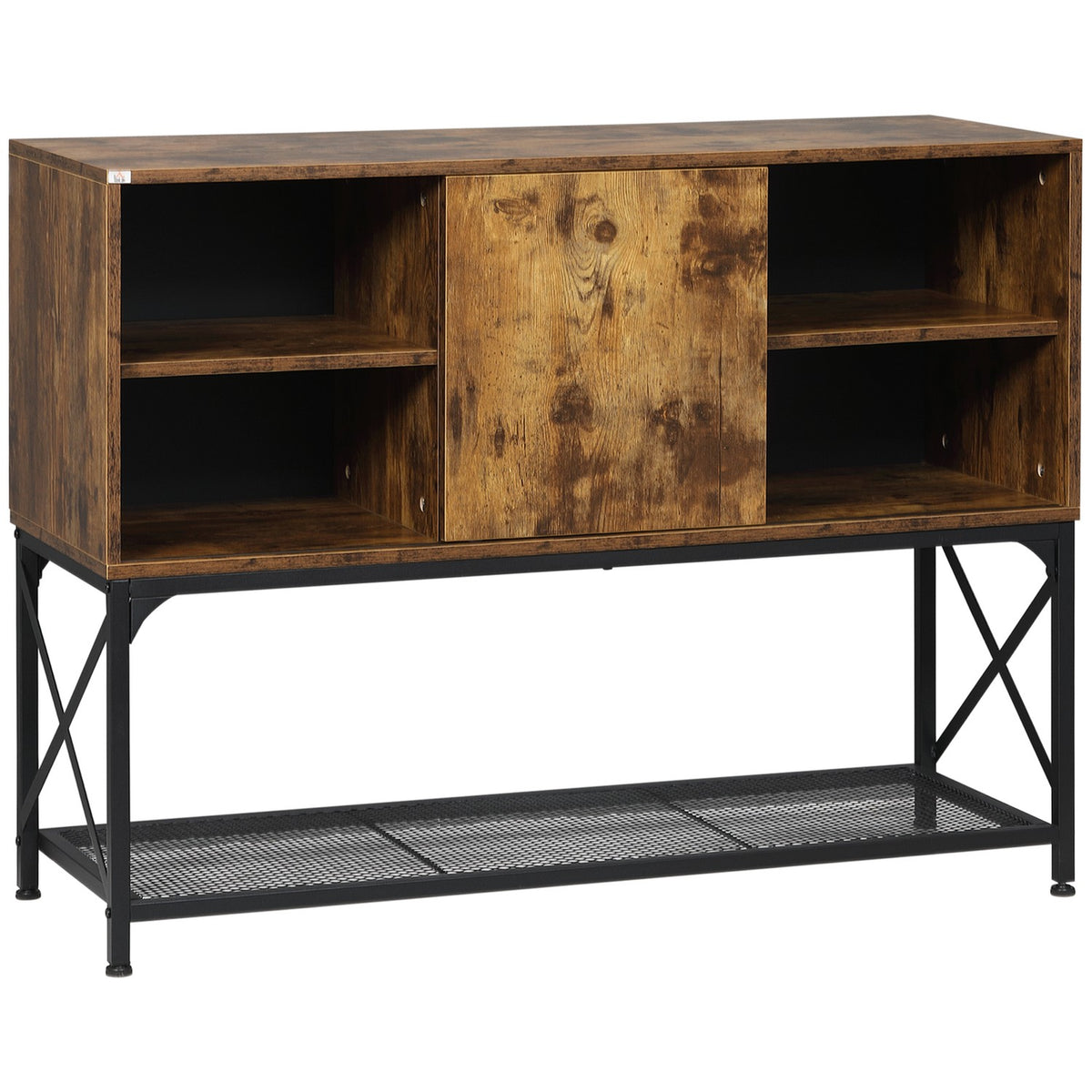 Sideboard With 6 Shelves Rustic Brown Industrial Design Storage Cabinet Dining Room Cabinet With Shelf