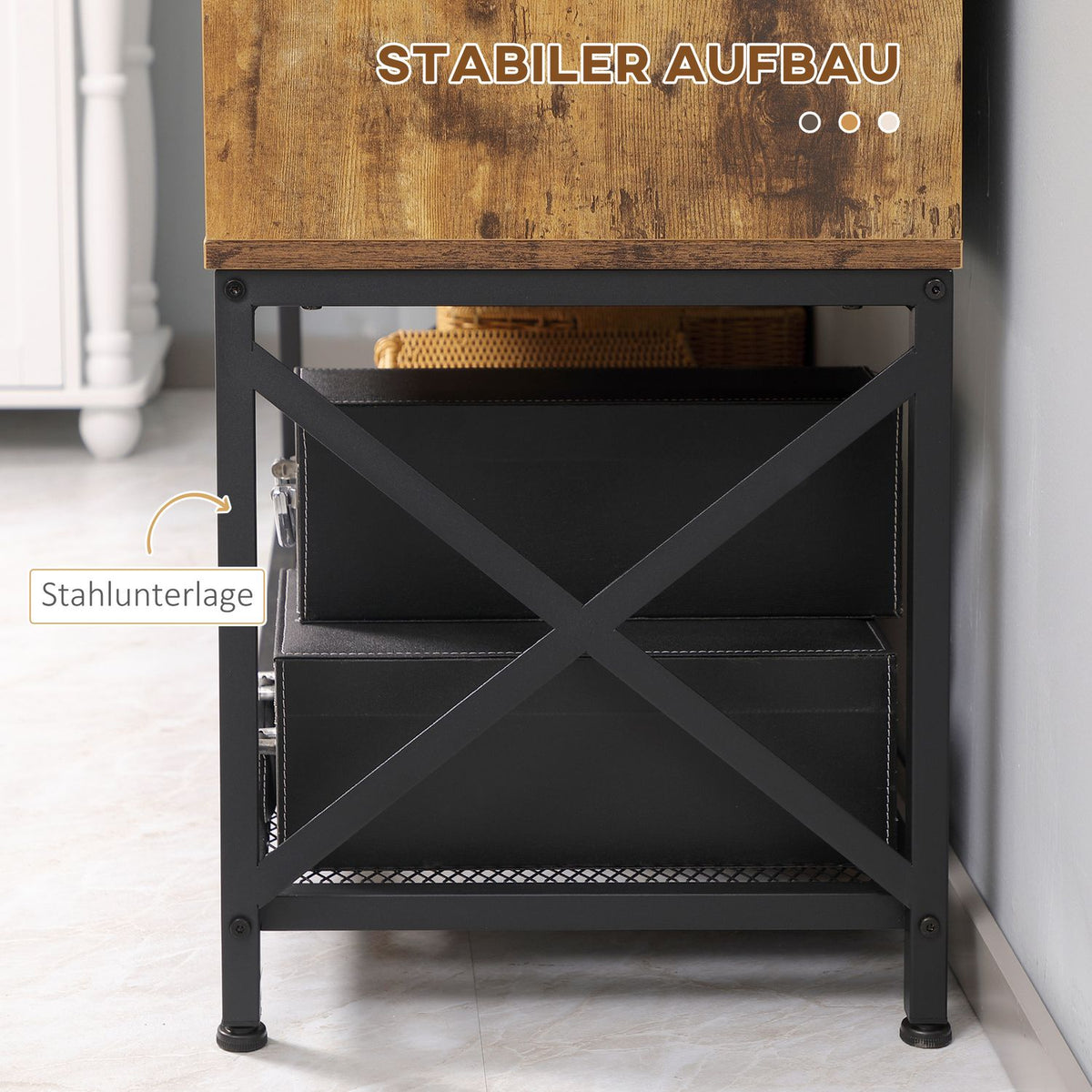Sideboard With 6 Shelves Rustic Brown Industrial Design Storage Cabinet Dining Room Cabinet With Shelf