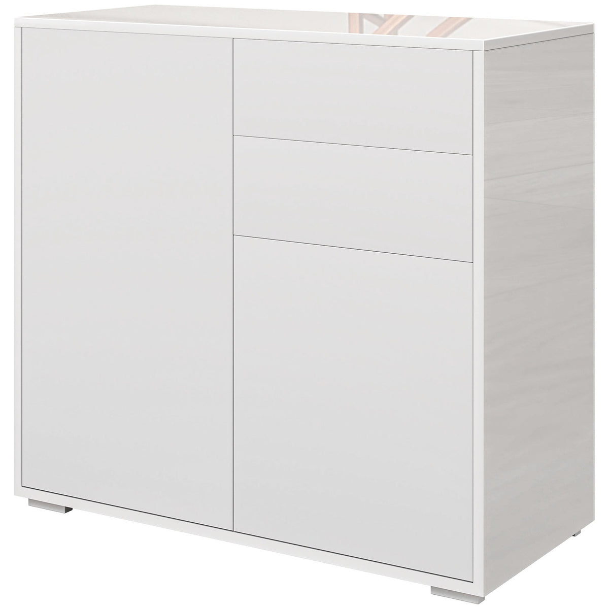 Sideboard storage cabinet with drawer, 2 push-click doors, kitchen cabinet with adjustable shelf, buffet cabinet for kitchen, living room 79x36x75 cm white