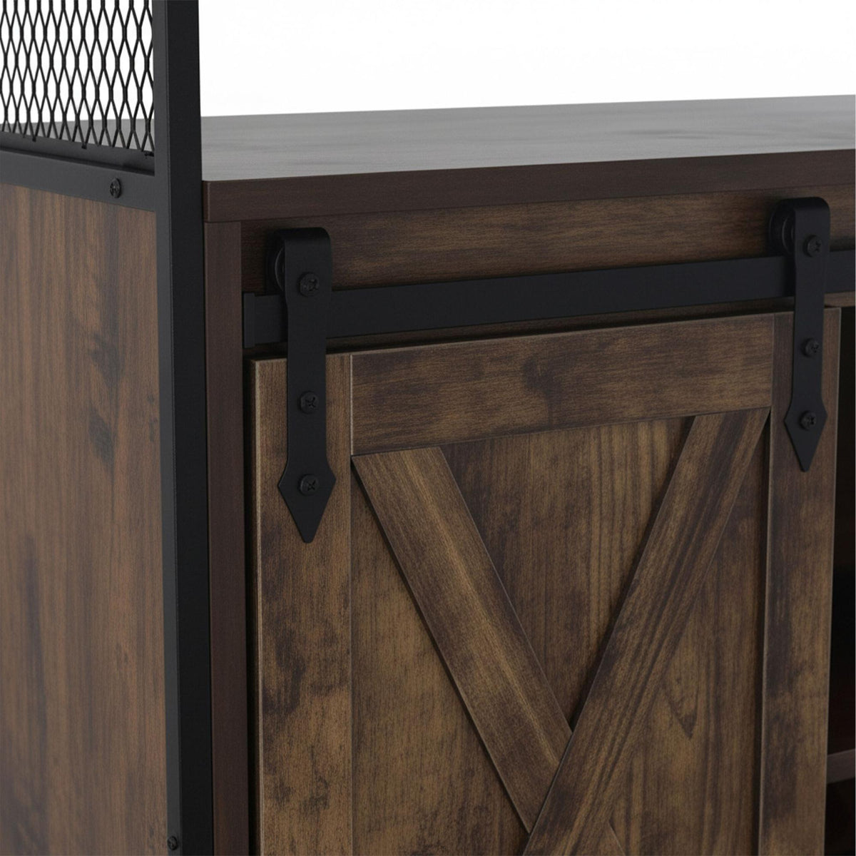 Sideboard with Sliding Barn Doors – Rustic Storage Cabinet