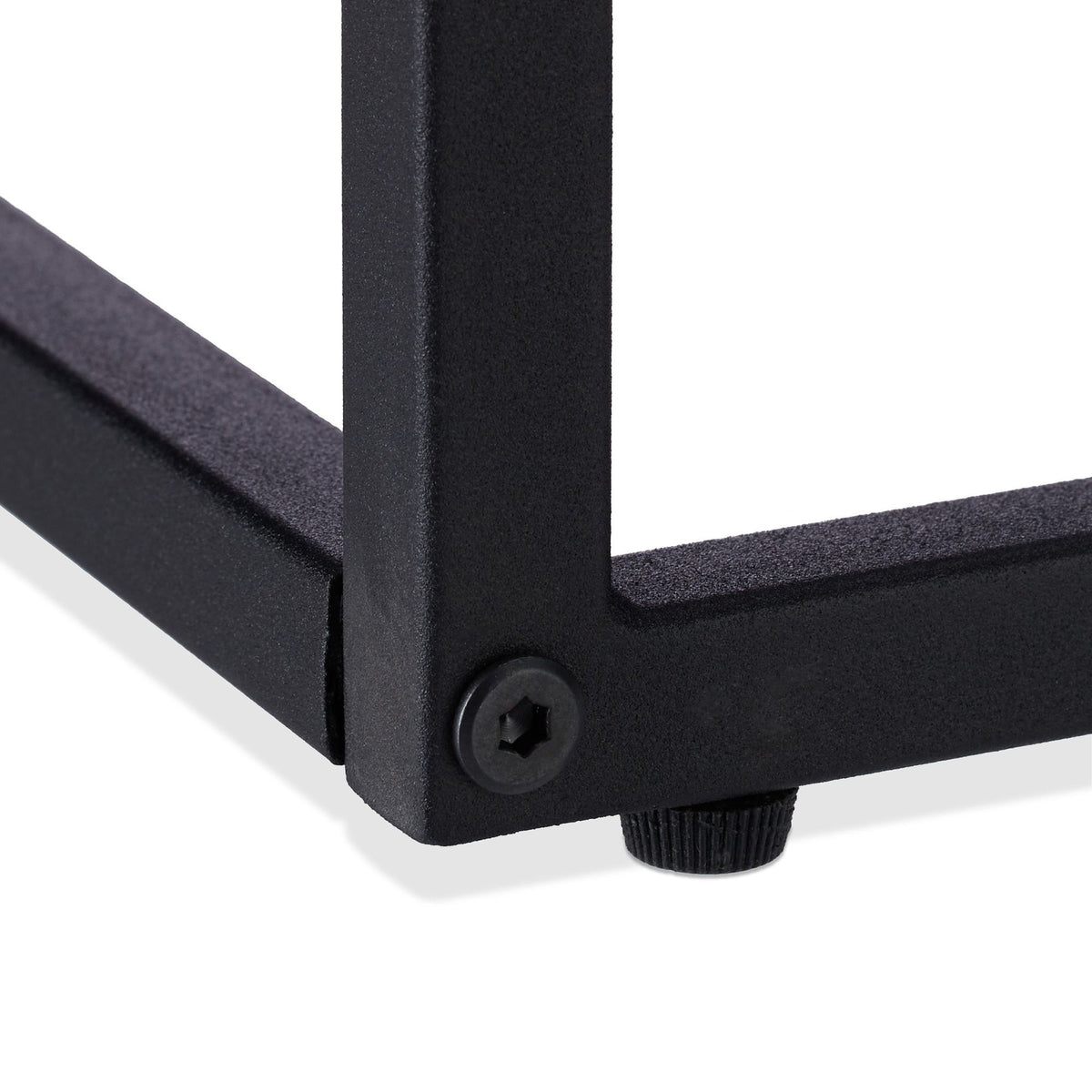 Side table black with metal base