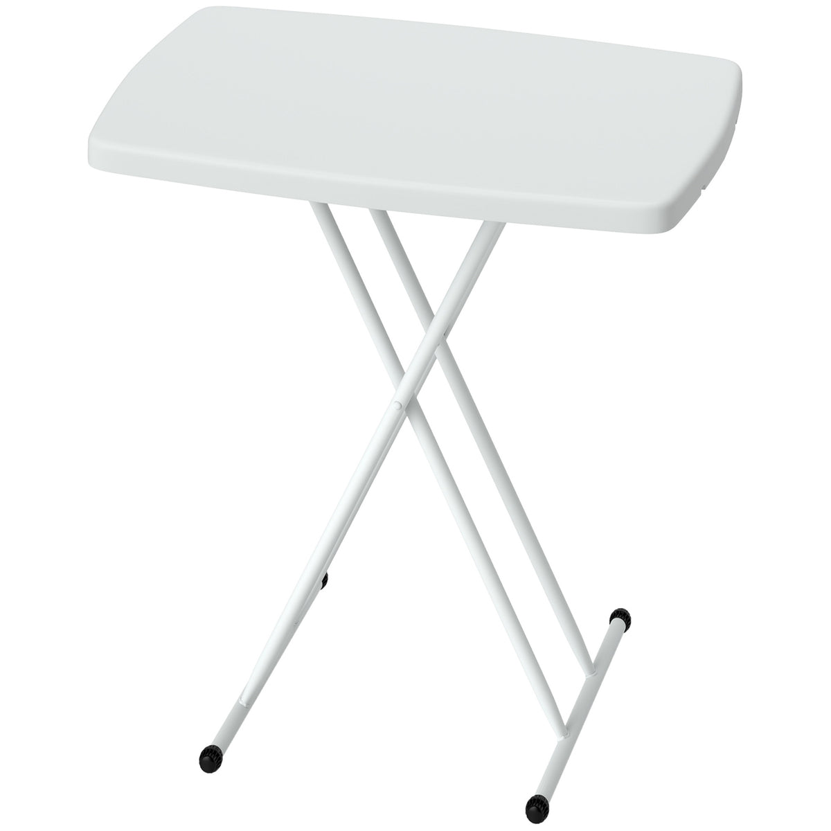 Side table garden height-adjustable garden table, foldable balcony table made of plastic, rectangular coffee table 50kg load capacity, 76x50x74H cm sofa table for outdoor indoor balcony terrace white