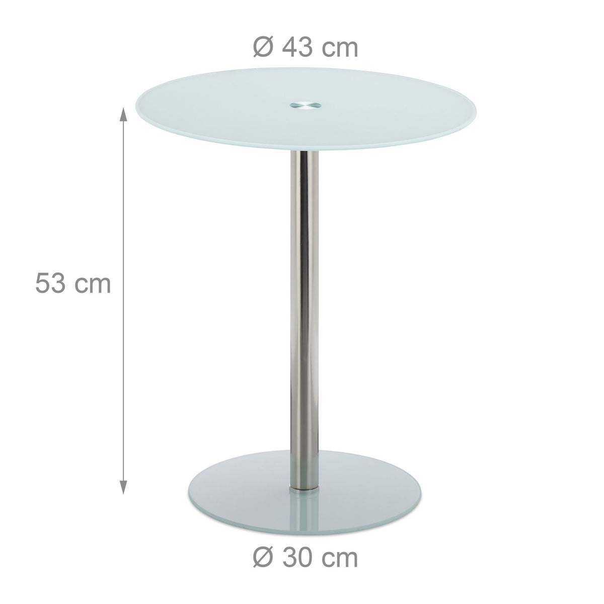 Side table in glass and stainless steel