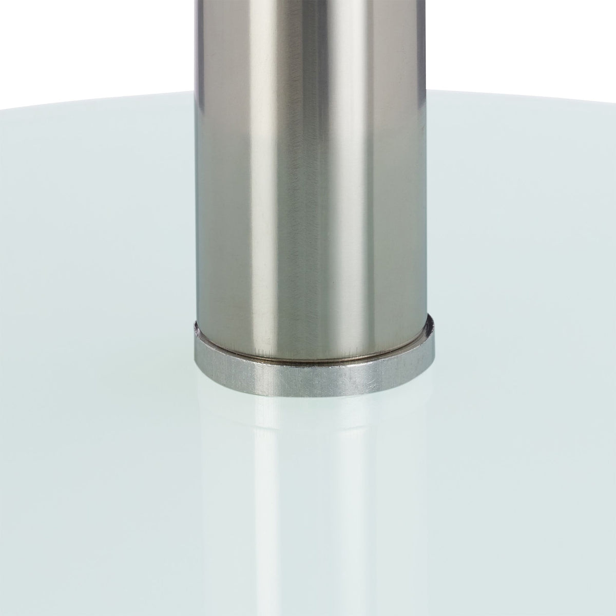 Side table in glass and stainless steel