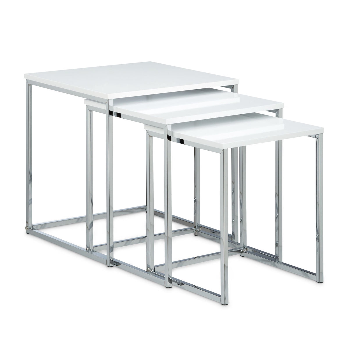 Side table in set of 3 with metal legs
