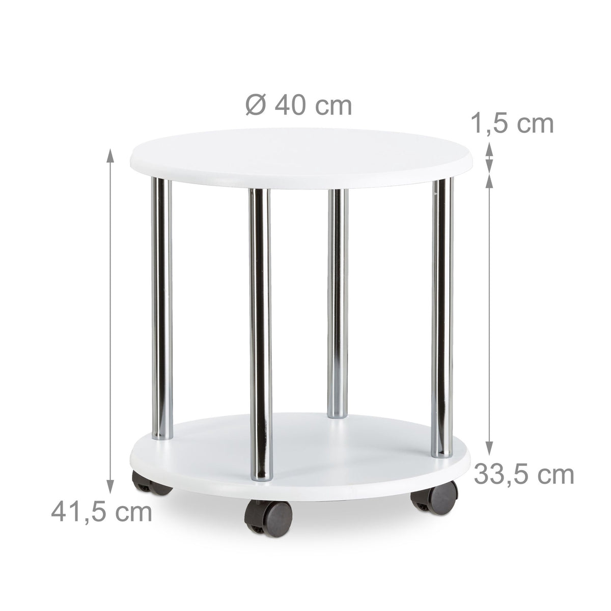 Side table rollable 2 levels