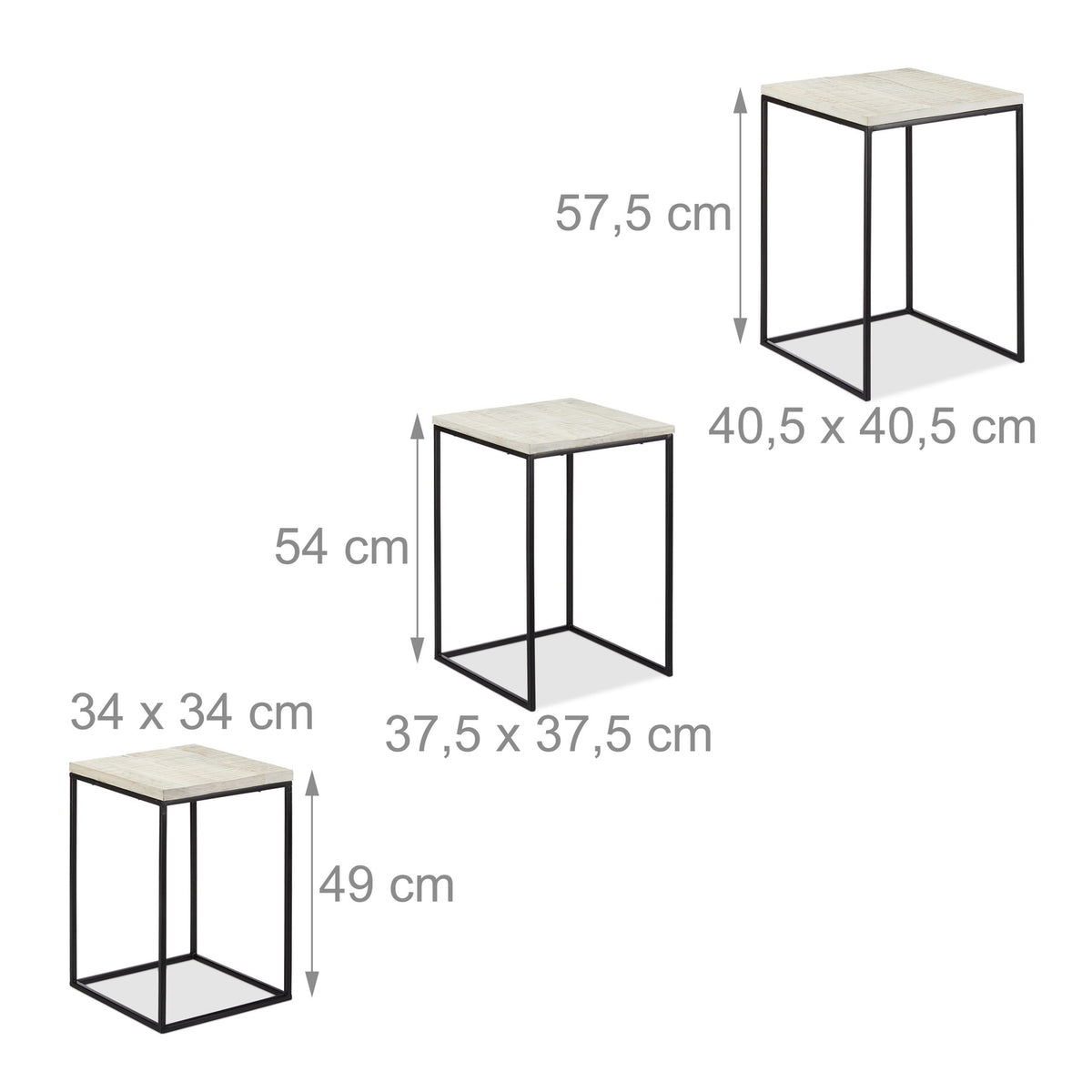 Side table set of 3