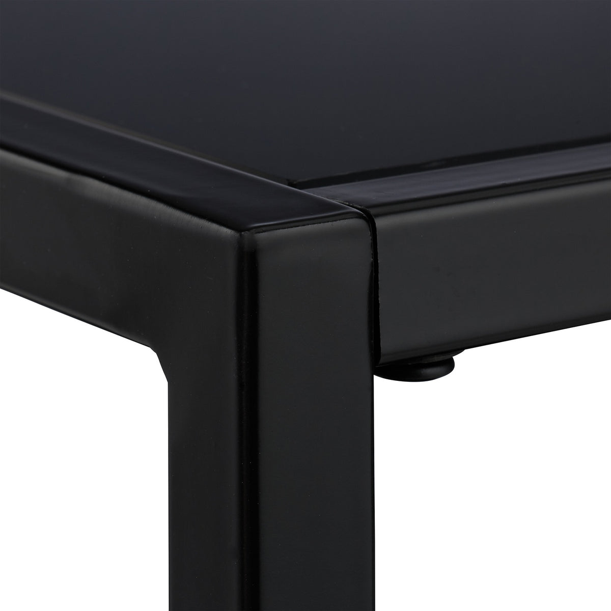 Side table with black glass