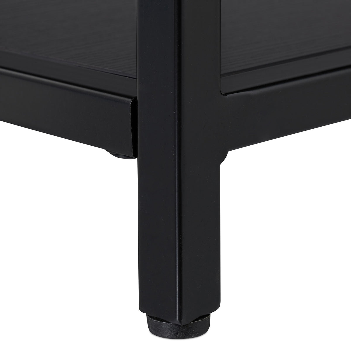 Side table with black glass