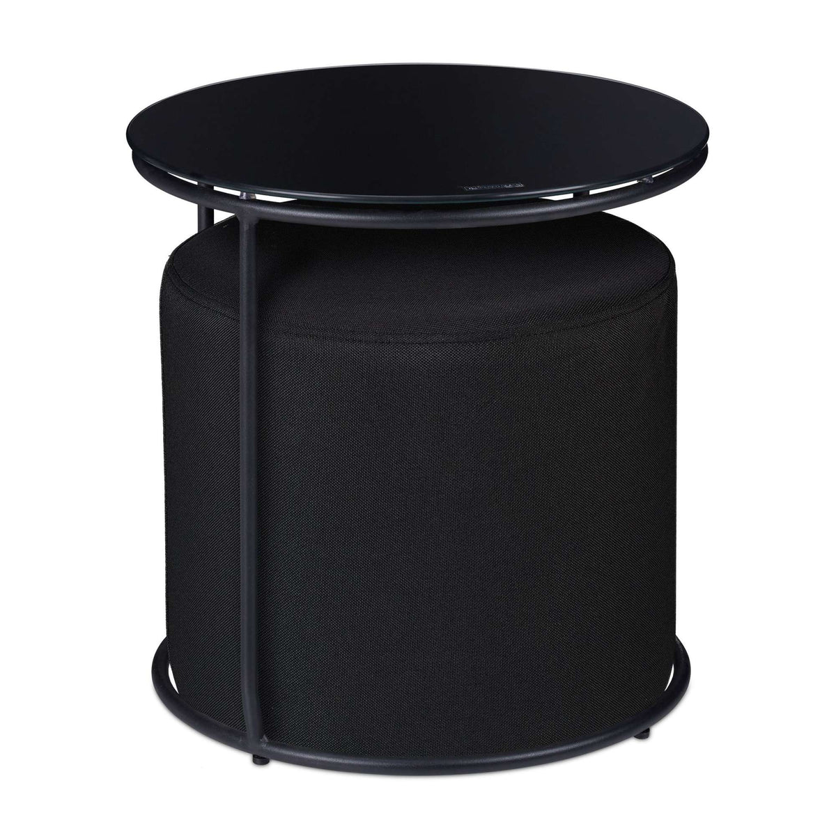 Side table with footstool black