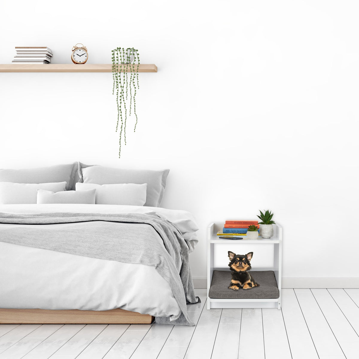 Side table with pet cushion