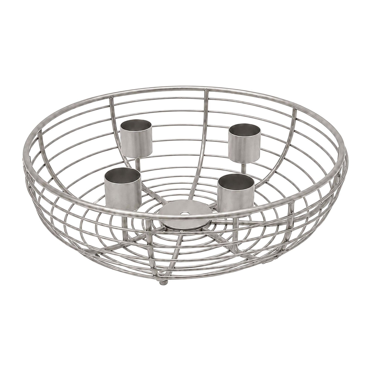 Silver Metal Wire Advent Wreath Holder – 20.5 cm