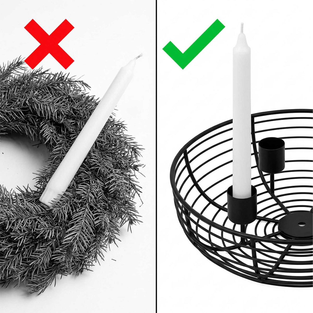Silver Metal Wire Advent Wreath Holder – 20.5 cm