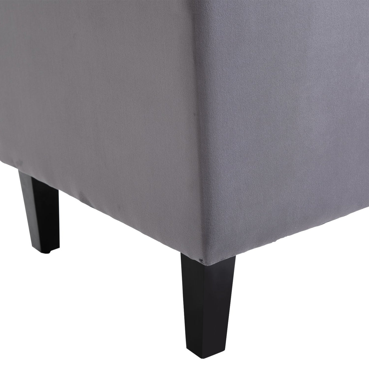 Single Chair Wing Chair Relaxation Chair With Tufted Raised Legs Velvet Fabric Gray 67 X 70.5 X 97 Cm