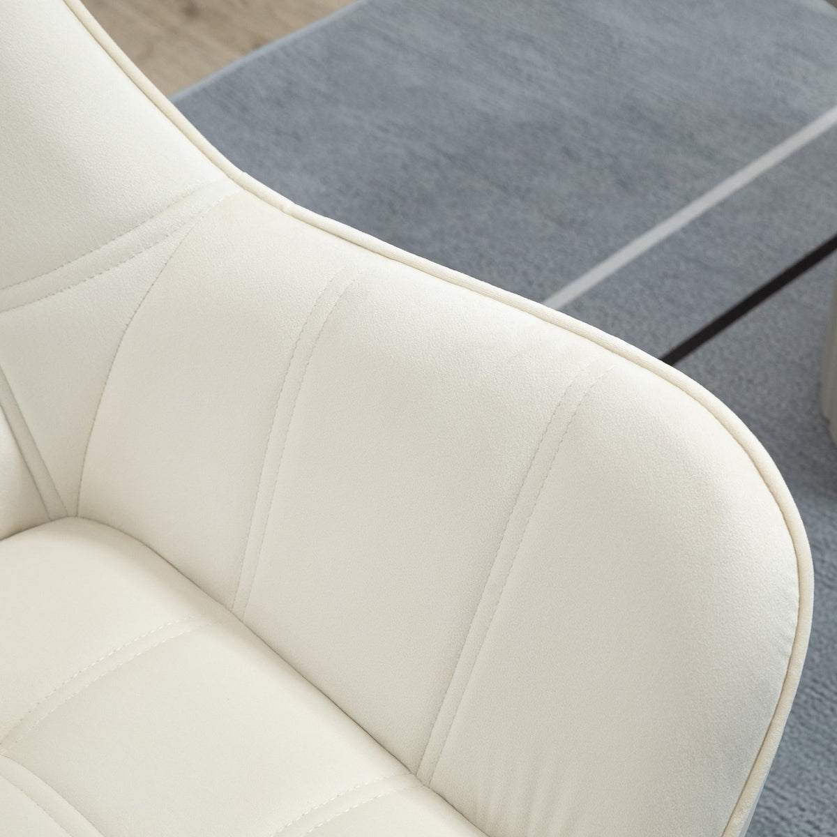Single armchair, relaxation armchair, armchair with velvet look, raised legs, upholstered armchair for living room, bedroom, 64 x 62 x 72.5 cm, cream