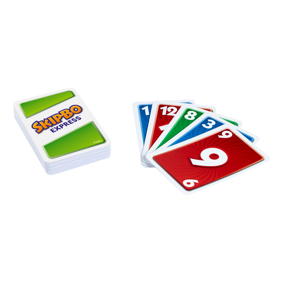 Skip-Bo Express Card Game, Fast-Paced, 2 Players, Ages 7+