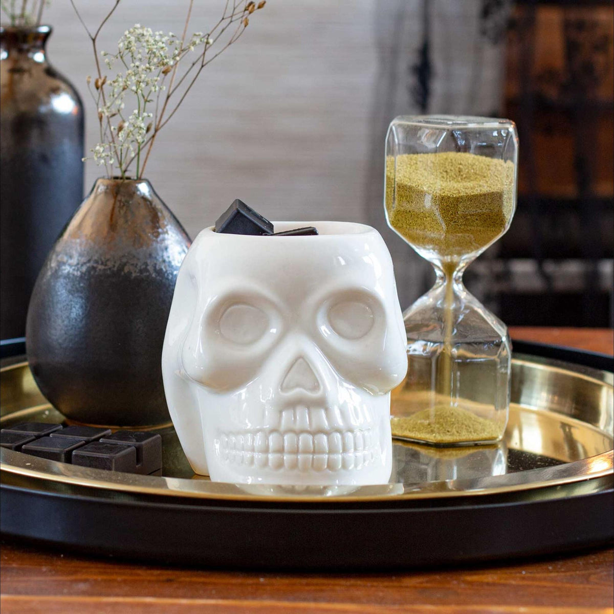 Skull Tealight Fragrance Lamp, Ceramic Aroma Diffuser