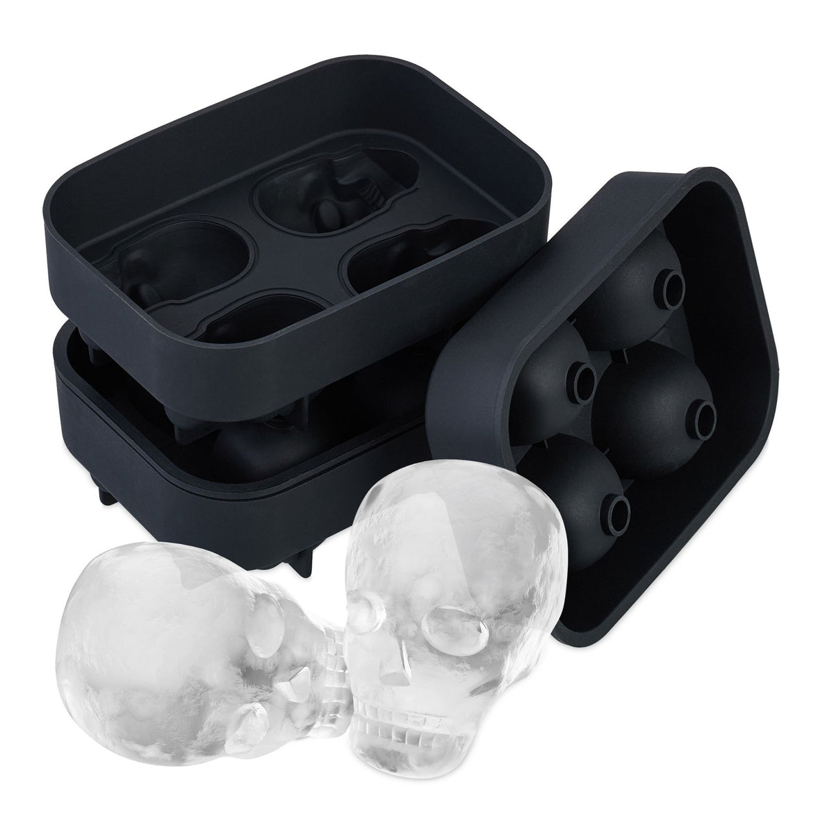 Skull ice cube tray set of 2