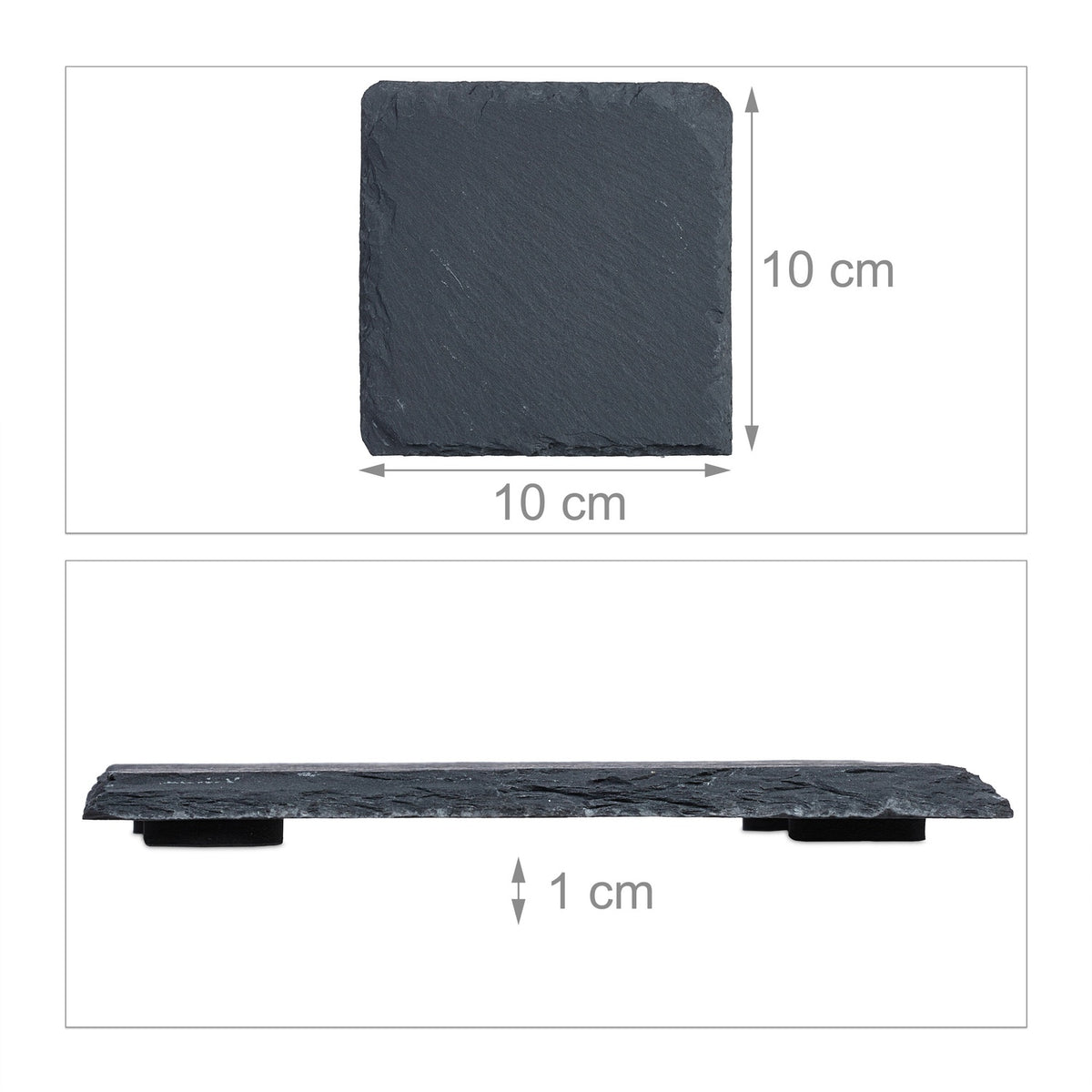 Slate Coasters Set of 12 – 10x10 cm Square Plates