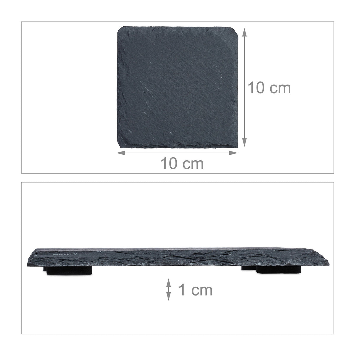 Slate Coasters Set of 16, 10x10 cm, Square