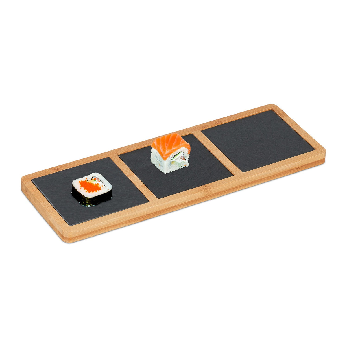Slate and Bamboo Appetizer Serving Board, 3-Piece