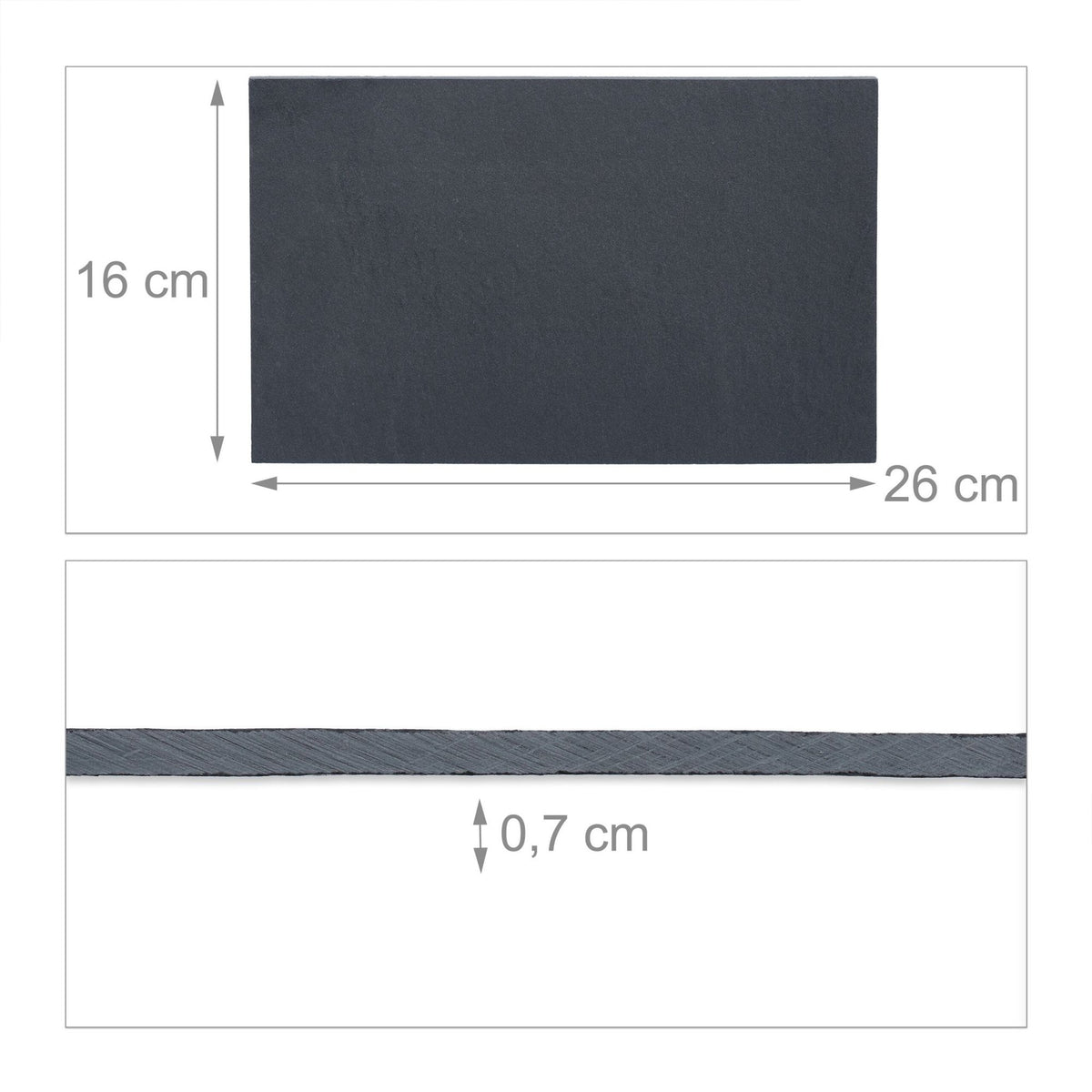 Slate plate rectangular set of 6