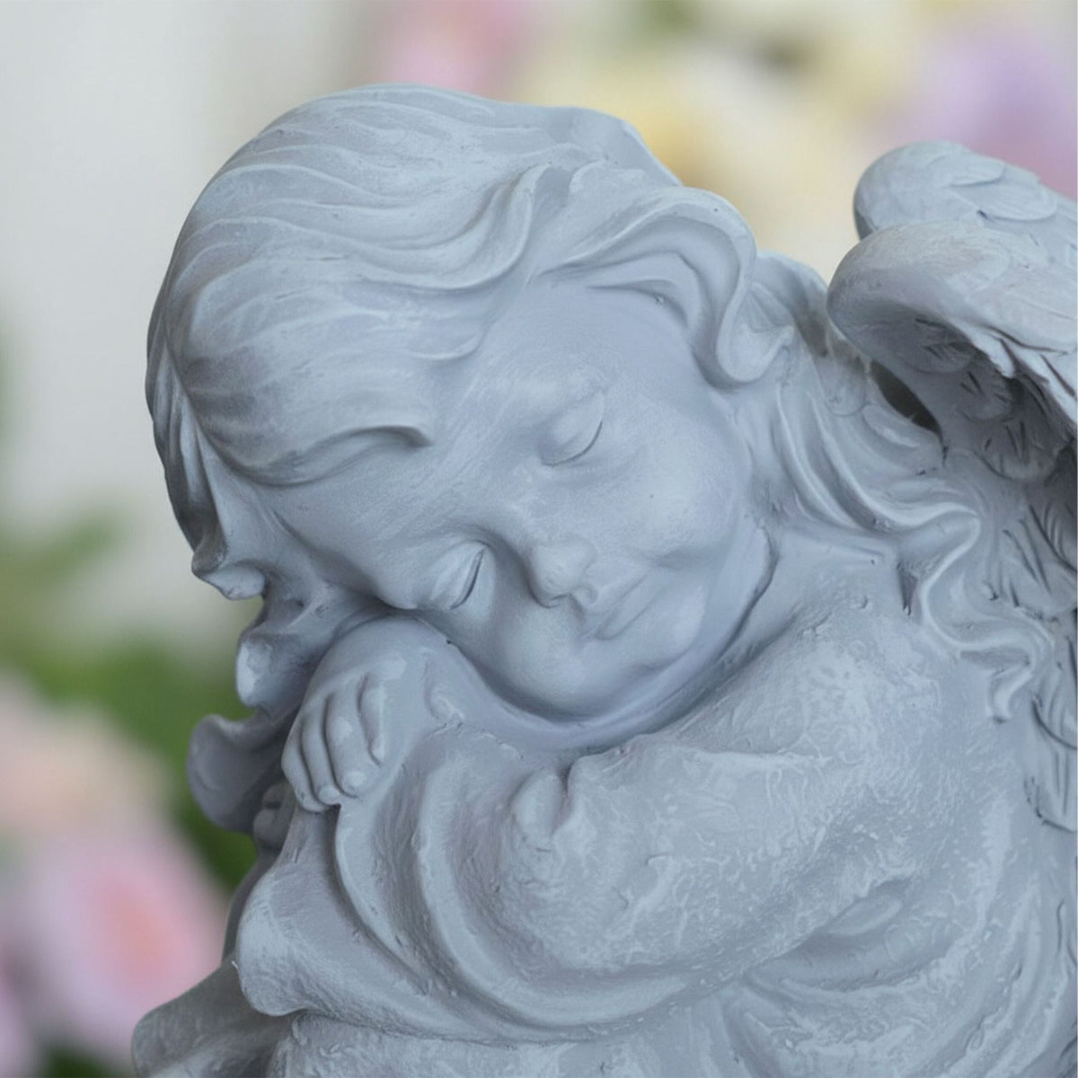 Sleeping Angel Statue, 24cm Polyresin Memorial Decor
