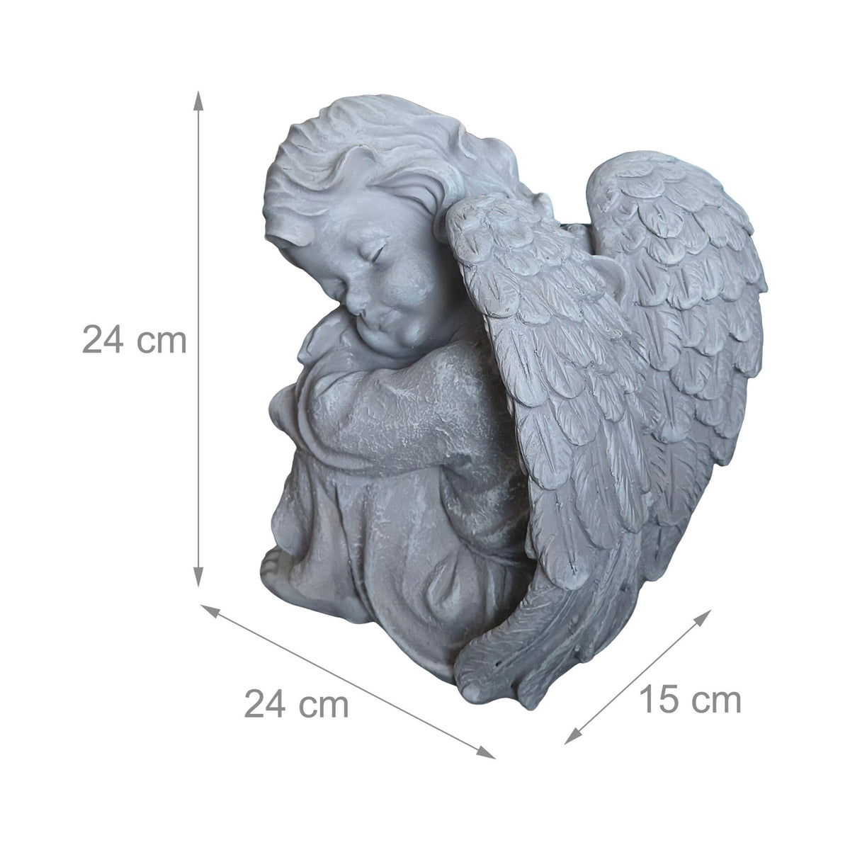 Sleeping Angel Statue, 24cm Polyresin Memorial Decor