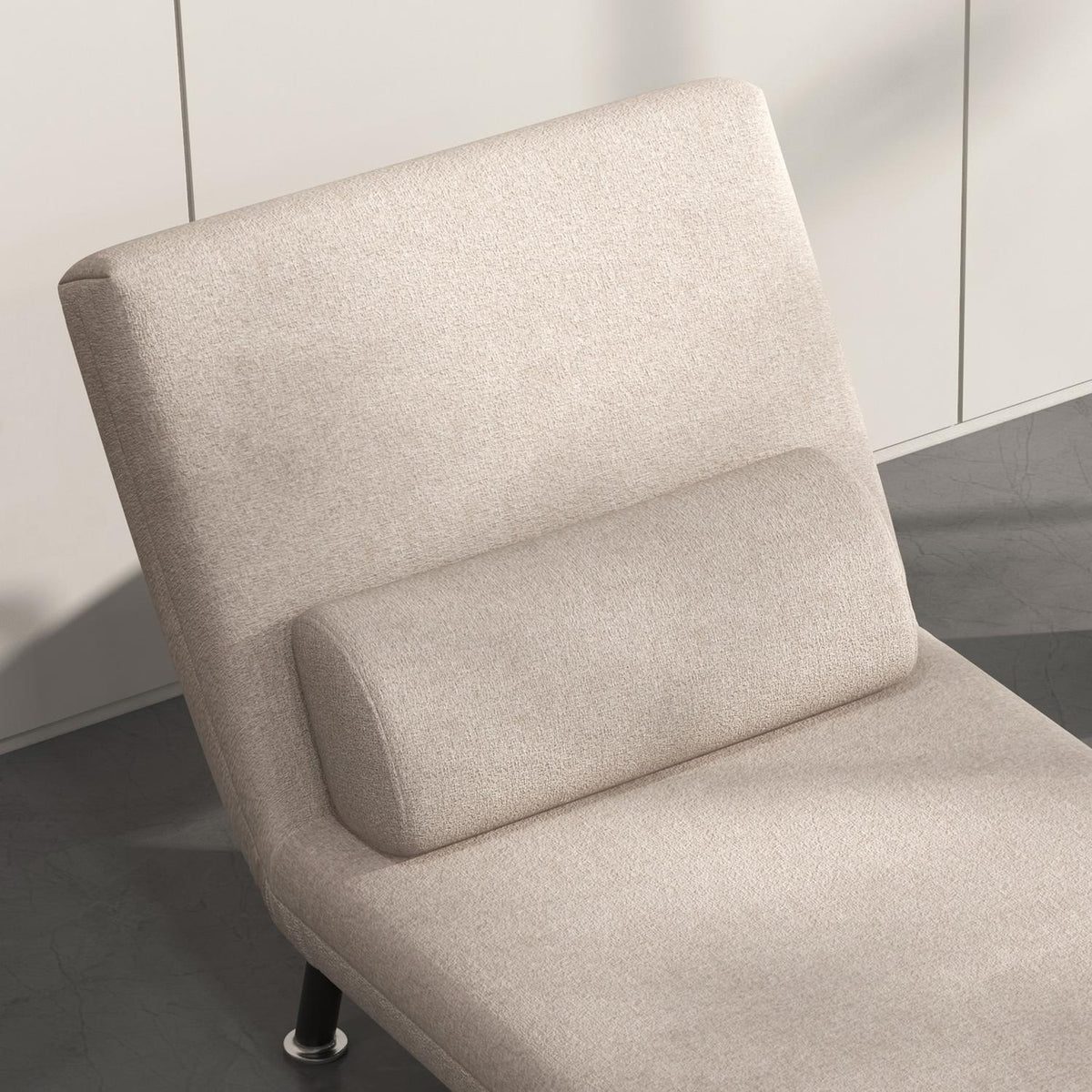 Sleeping chair, folding chair with bed function, back cushion, folding relaxation chair in linen look, adjustable backrest, load capacity up to 150 kg, for living room, beige