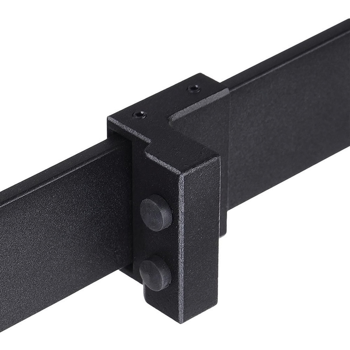 Sliding Door Hardware Set 200cm Complete Set with Rails, Rollers, Anti-Jump Devices, Door Stops, Carbon Steel Sliding Door System Black