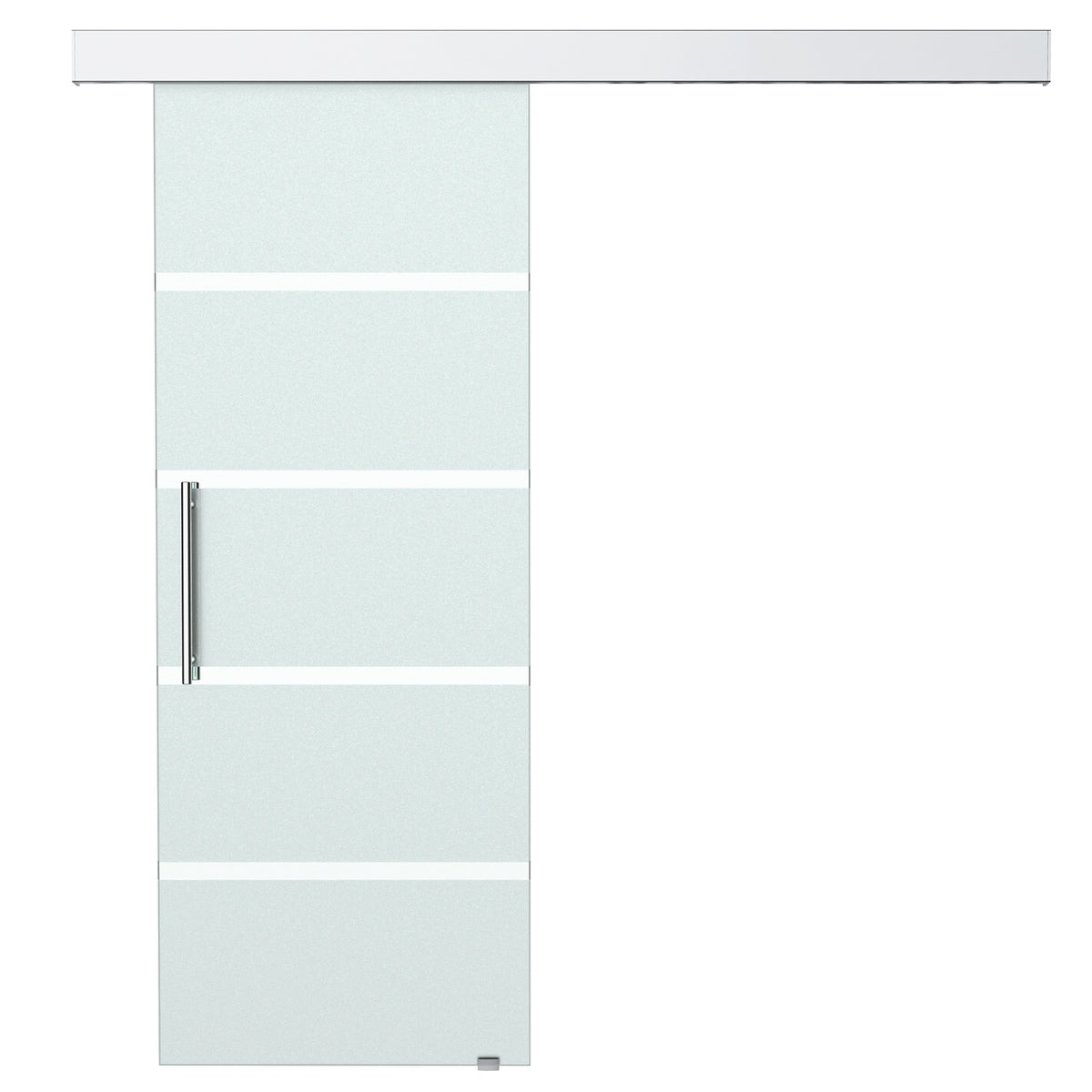 Sliding Glass Door With Handle Bar And Satin Stripes, 2050X775 Mm