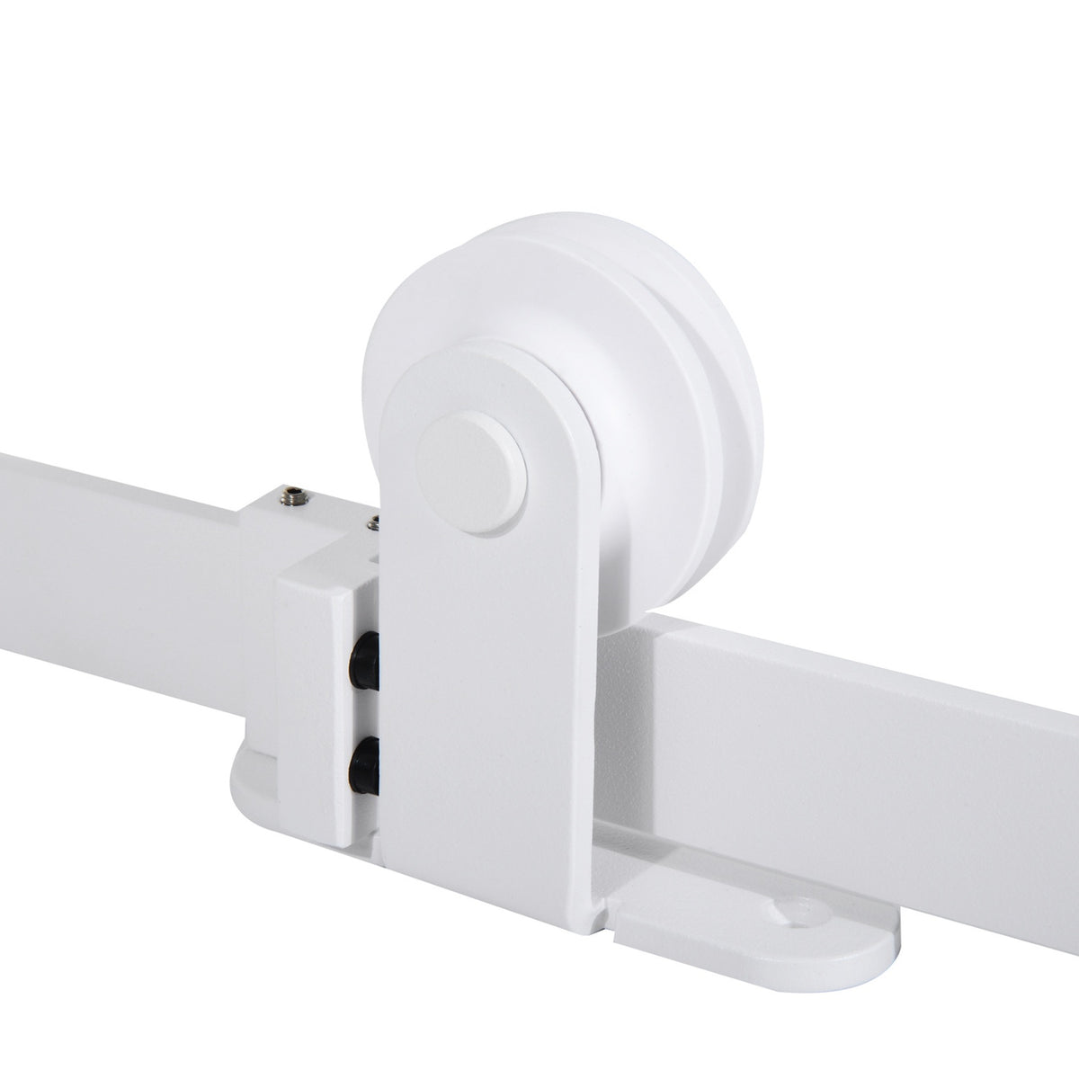 Sliding door fittings set 183 cm complete set with rails, rollers, rail stopper, base block, set of door screws, sliding door system made of carbon steel white