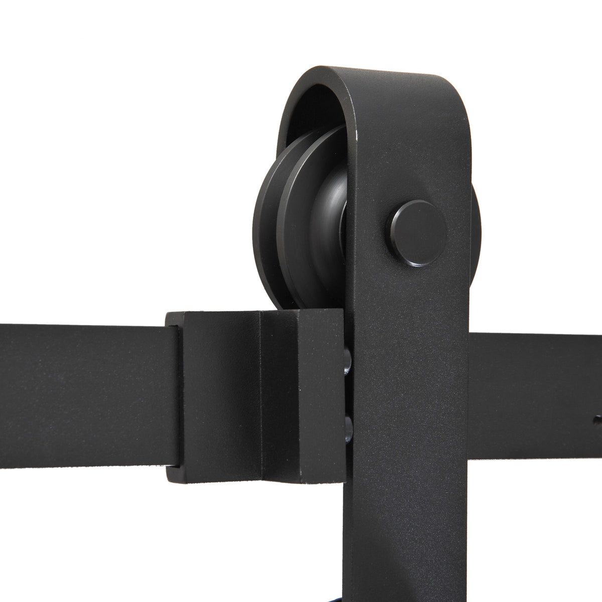Sliding door fittings set 200 cm complete set with rails, rollers, rail stopper, floor block, set of door screws, sliding door system made of carbon steel black
