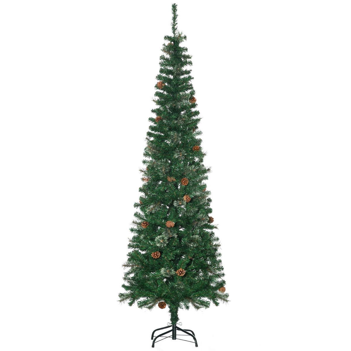 Slim Artificial Christmas Tree, Green, 195 cm, Indoor Use