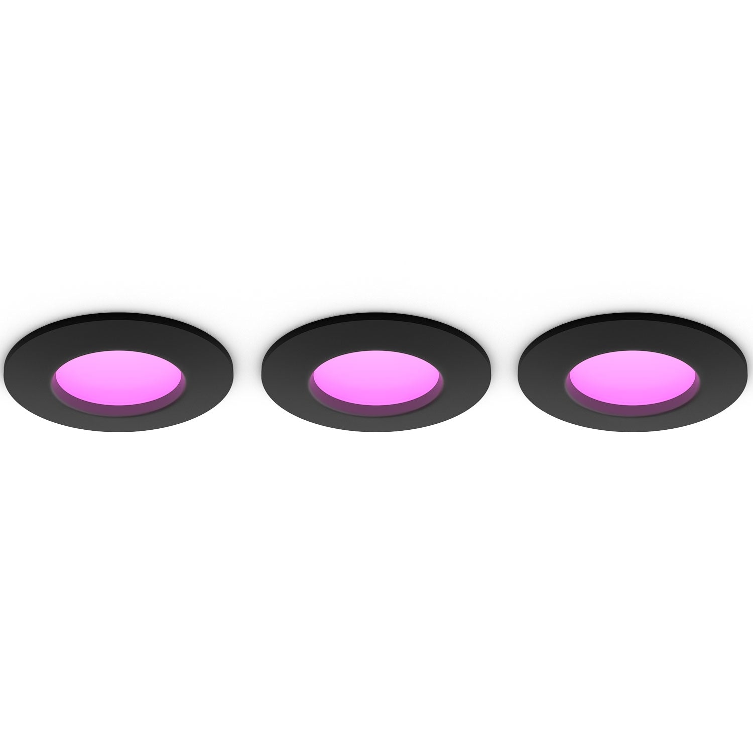 Slim Downlight S 90mm White and Color Ambiance Black 3-pack