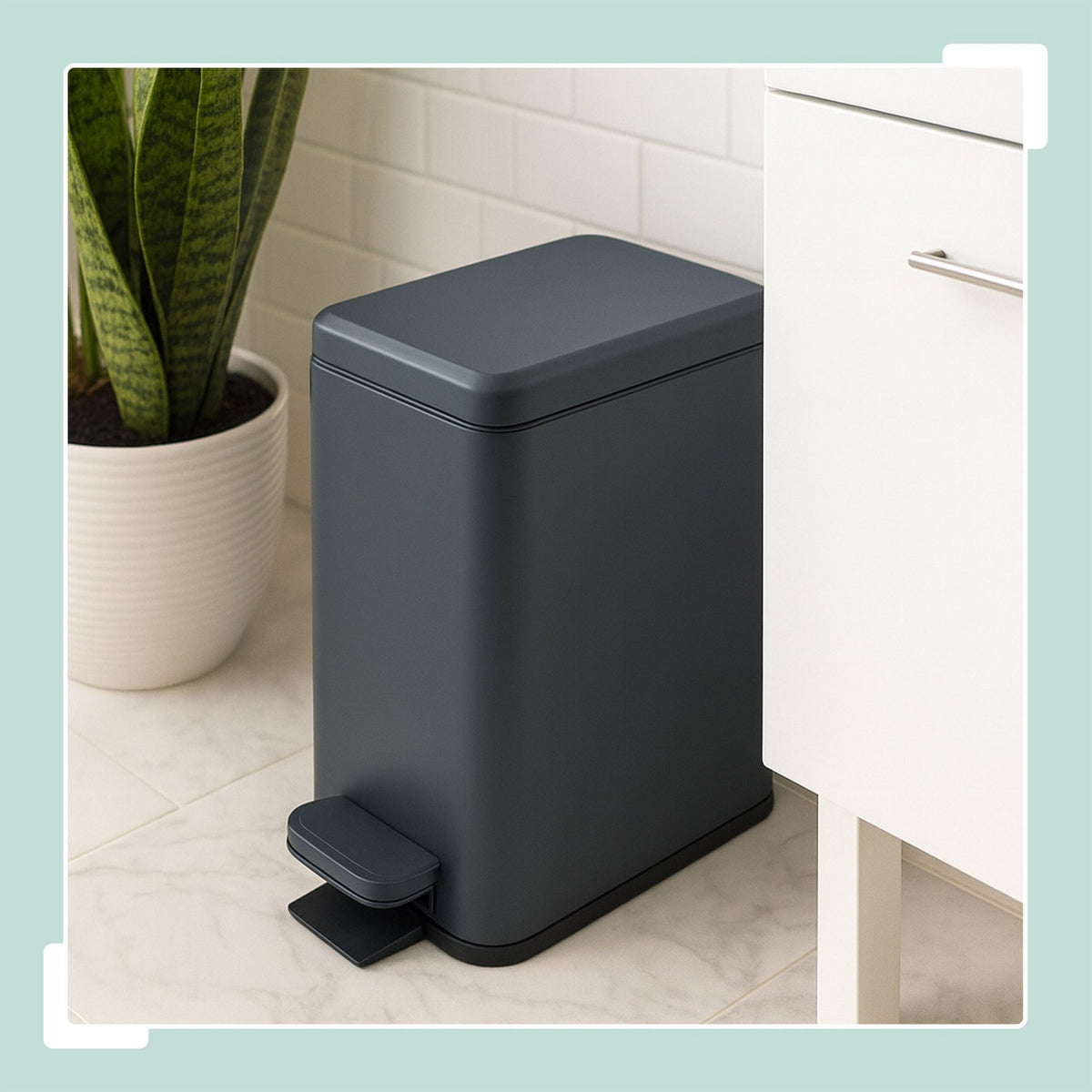 Slim Pedal Bin, 10L – Soft-Close, Hands-Free